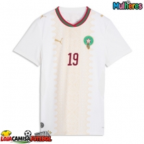 Camisa de Futebol Marrocos Youssef En-Nesyri #19 Equipamento Secundário Mulheres Mundo 2026 Manga Curta